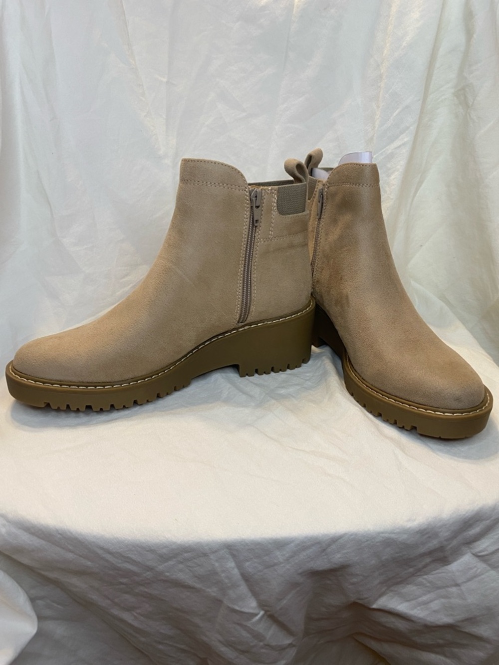 White Mountain Tan Suede Chelsea Ankle Boots